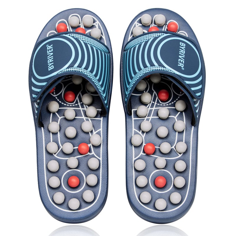 BYRIVER Reflexology Foot Massager Tools, Acupuncture Massage Slippers Shoes Sandals Mat, Stress Plantar Fasciitis Relief Gifts for Men Women, Relieve Heel Arch Arthritis Neuropathy Pain (05M) - Image 1